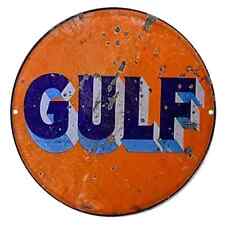 Gulf Oil Vintage Novelty Metal Sign 8 inch Circle picture