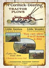1930s McCormick-Deering tractor plows farm equipment IHC metal tin sign picture