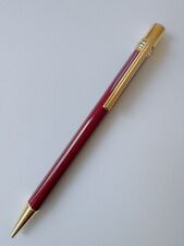 Must De Cartier Gold Plated Trinity Red Marble Ballpoint Pen New picture