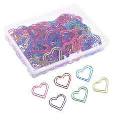 100PCS Heart Paper Clip Colorful Paper Clips Metal Heart Paperclips Large Cute  picture