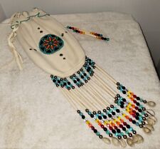 Vintage NATIVE AMERICAN Lakota Visions Sioux Beaded Bucksin Bag Excellent picture
