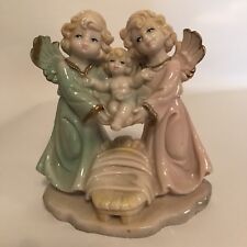 Angels Holding Baby Jesus Figurine Made In Italy 4