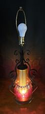 Vintage Spanish Revival Amber Glass Table Lamp  picture