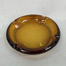 Vintage Glass Amber Brown Large Heavy 8