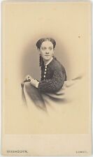 Artistic Posed Pretty Lady Lowell, Massachusetts 1860s CDV Carte de Visite X754 picture