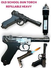 Techno Torch Ruger P08 Metal Revolver Refillable  Flame Pistol Gun Lighter picture