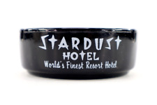 Vintage StarDust Hotel Ashtray Black Glass 3.5