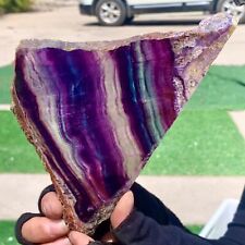 278G Natural beautiful Rainbow Fluorite Crystal Rough stone specimens cure picture