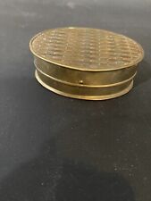 vintage solid brass hinged trinket box picture