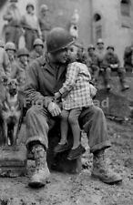  WW2 Picture Photo American Soldier receives a kiss from a girl 1631 picture