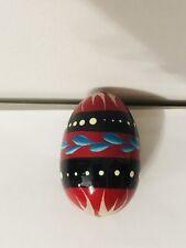Beautiful Vtg Decorated Easter Egg- Red With Blue Flowers Holiday Egg Christmas picture