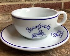 Vintage Starbucks Coffee Cup & Saucer by Rosanna Imports 1994 Blue White 5oz. picture