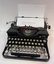 Vintage 1930s Glossy Black Royal USA, Early Portable Typewriter & Case Working picture