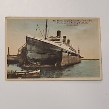 R.M.S. Majestic in Drydock Postcard (1929) picture