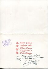 greeting card autographed by writer Georges Simenon picture