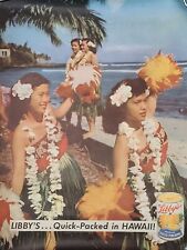 VINTAGE LIBBY'S Hawaiian Slice Pineapple Advertising Poster (Original) 20