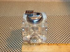 Vintage JJJ Clear Indented Crystal Atomic Table Lighter - Sparks picture