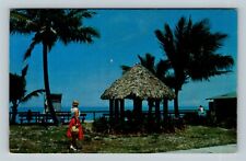 Vero Beach FL, Tropical Municipal Ocean Front Park, Florida Vintage Postcard picture