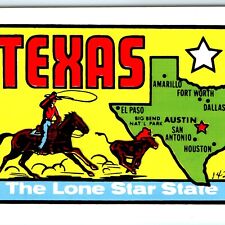 c1960s Texas State Window Decal Sticker Baxter Lane Lone Star Cowboy TX NOS C44 picture