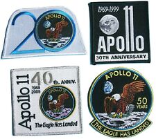 NASA PATCH LOT of 4 vtg APOLLO 11 - 20 / 30 / 40 / 50th Anniversary EAGLE Moon  picture