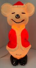 Vintage Santa Mouse Blow Mold 15” Union Products Christmas Red Coat WORKS USED picture