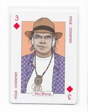 2018 Music Genius NEIL YOUNG Single Playing Card 3 of Diamonds picture