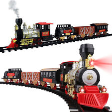 Classic Large Christmas Holiday Train Set With Real Smoke Light Sound Kids Gift picture