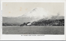 c1905 Tacoma WA Waterfront Sail Ships MT. Tacoma Rainier Background Black White picture