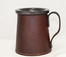 Vintage Real Hide Covered Ceramic Mug Made In England 3632 Flared bottom picture