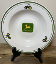 John Deere Tractor Soup Pasta Cereal Bowl 9 in Replacement White Ceramic Gibson picture