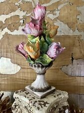 Bassano Capodimonte Italian Porcelain Tulips In Urn Topiary Flowers  12