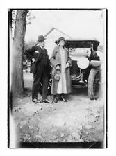 Vintage Antique Photo Old 1920s Car Lee Bros Garage Older Couple Grandparents picture