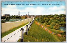 Menominee, Michigan MI - View of Interstate Bridge - Vintage Postcard - Posted picture