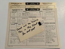AEA Tune-Up Chart System 1953 Oldsmobile Eight Series 88 & 98 picture