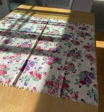 Vintage Mid-Century Modern Floral Tablecloth 34” X 34” picture