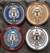 4PCS CALL OF DUTY TASK FORCE 141 TACTICAL MILITARY HOOK LOOP PATCH BADGE TAN picture