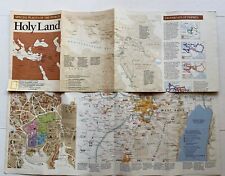 1989 MAP - SPECIAL PLACES OF THE WORLD - HOLY LAND Israel, Gaza, Jordan, Lebanon picture
