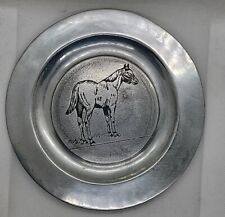 Vintage Pewtarex Horse Plate Colonial York Pennsylvania  7in picture