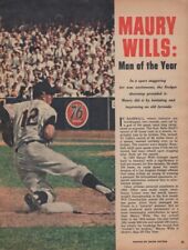 Maury Wills - Los Angeles Dodgers Man of the Year - 1963 Vintage Print Article picture