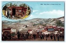 c1910's Early Days First Cabin Horse Buggy In Cripple Creek Colorado CO Postcard picture
