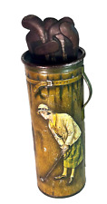Antique Golf Bag Figural Biscuit Tin Robertson Bros. Canada picture