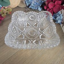 Vintage 70's Lenox Imperial Glass Bowl Pressed LIG Logo Sawtooth Edge picture