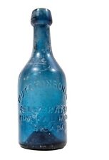 1850s William H. Hutchinson & Company Cobalt Blue Chicago Privy Dug Soda Bottle picture