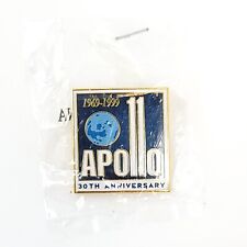 Official NASA 1969-1999 Apollo 30th Anniversary Gold Tone Metal Enamel Lapel Pin picture