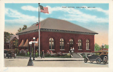 Columbia Missouri Post Office Building c1920s White Border Postcard Old Cars 418 picture