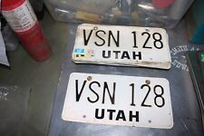 Nice shape 70s 80s Utah license plate pair VSN 128 picture