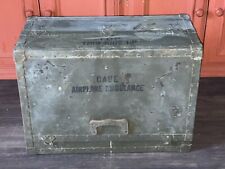 WW2 WWII Vintage Airplane Ambulance Medic Case Military Metal Pearl Harbor picture