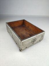 Vintage antique Polish box or casket. Wood and nickel-plated brass picture