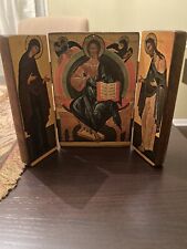 Deesis Triptych  Byzantine Orthodox ? Icon Jesus Mary John Wood picture