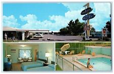 c1950's Town House Motel Las Cruses New Mexico NM Multiview Vintage Postcard picture